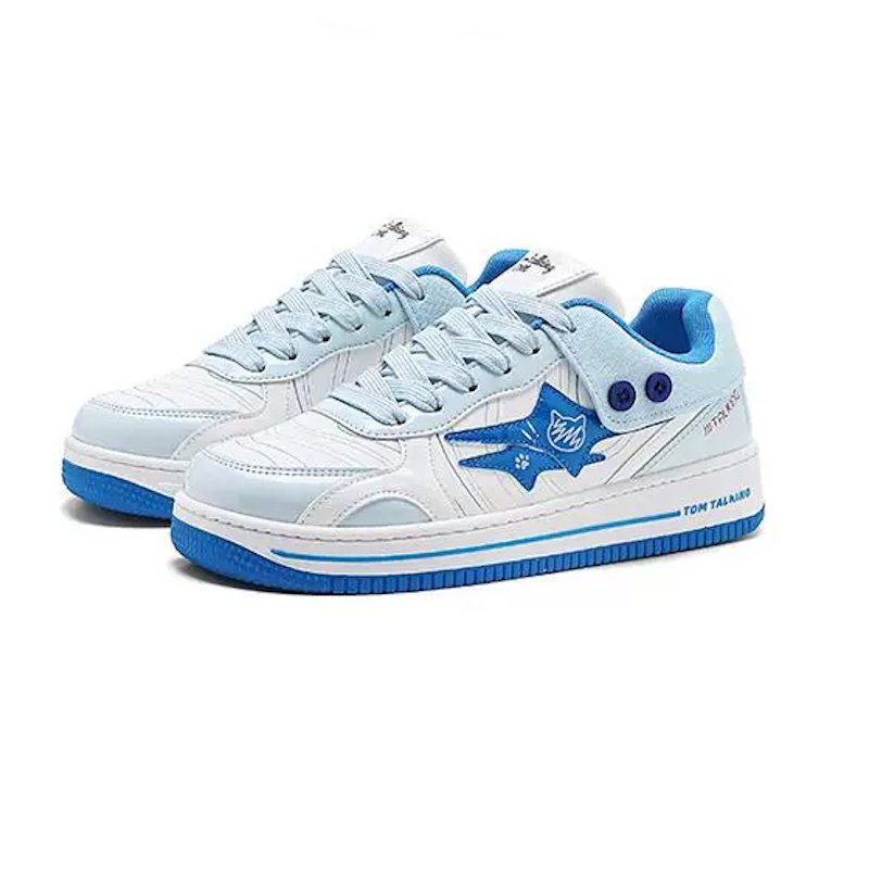 画像4: Unisex Cat & Paw Print Leather Lace-Up Sneakers ユニセックス 男女兼用キャット＆パウレザーレースアップスニーカーシューズ (4)
