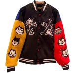 画像6: Felix the Cat Leather Varsity Jacket Baseball Jacket ユニセックス男女兼用フィリックス・ザ・キャット レザースタジャンベースボールジャケット (6)