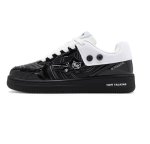 画像2: Unisex Cat & Paw Print Leather Lace-Up Sneakers ユニセックス 男女兼用キャット＆パウレザーレースアップスニーカーシューズ (2)