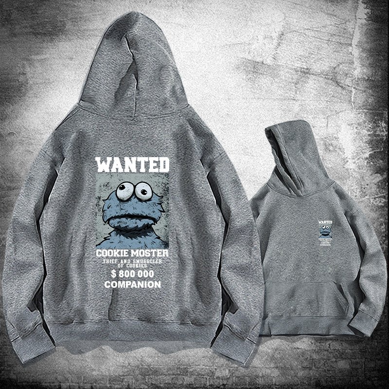 画像8: Men's and women Cookie Monster back print sweat hoodie ユニセックス 男女兼用 クッキーモンスター バックプリント パーカー トレーナー プルオーバー (8)