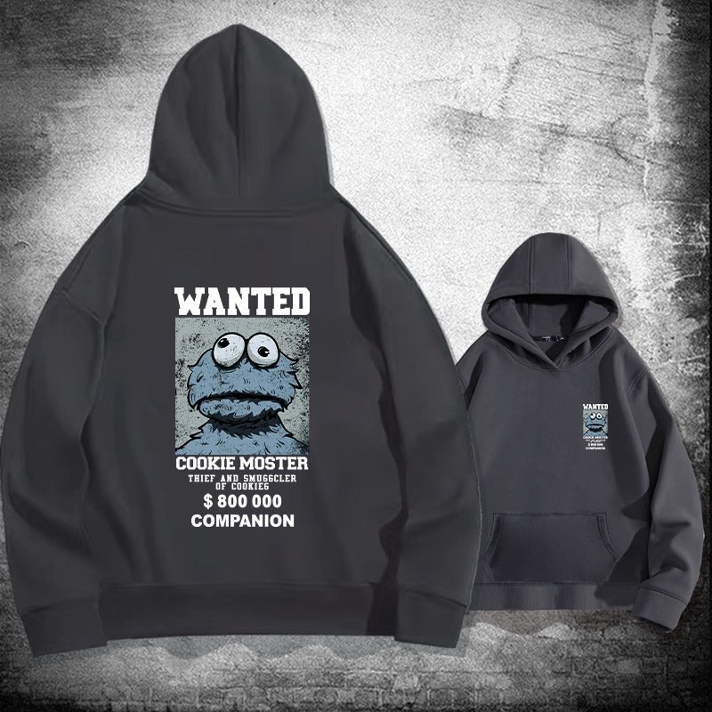 画像9: Men's and women Cookie Monster back print sweat hoodie ユニセックス 男女兼用 クッキーモンスター バックプリント パーカー トレーナー プルオーバー (9)