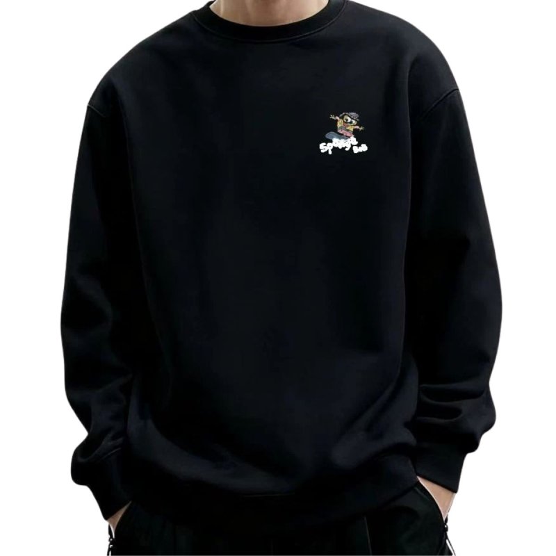 画像2: Unisex Spongebob Graffiti Print Sweatshirt 男女兼用 スポンジボブ 落書き風 プリントスウェット プルオーバー トレーナー (2)