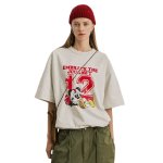 画像2: Unisex  EMBRACE THE JOURNEY 12 Football Mickey Mouse Vintage style print T-shirt 男女兼用 ユニセックス フットボール ミッキーマウス ビンテージスタイル プリント 半袖 Tシャツ (2)