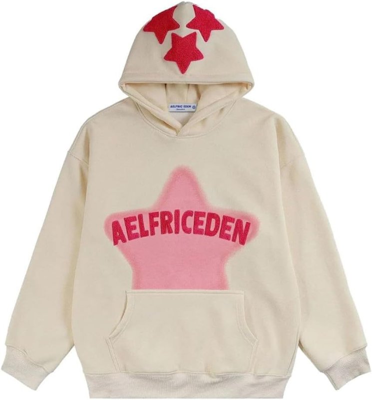 画像1: Unisex Star & Logo Y2K Hoodie　男女兼用ユニセックススター&ロゴY2Kフーディパーカー (1)