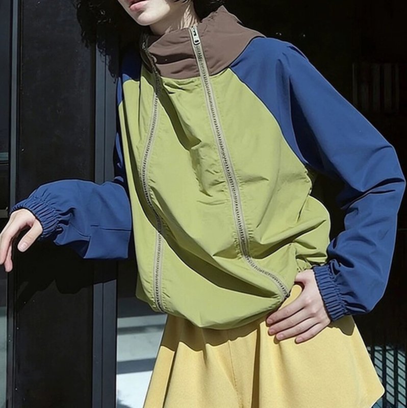 画像3: Double-Zip Hooded Windbreaker Jacket　男女兼用ユニセックスダブルジップフーディーウインドブレーカジャケット (3)