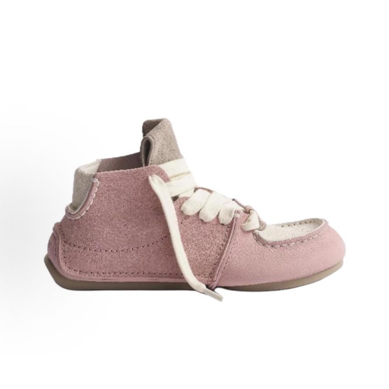 画像4: Patchwork High-Top Flats Soft-Sole Leather Driving Shoes ユニセックスパッチワーク ハイカット フラット ソフトソールレザードライビングシューズ (4)
