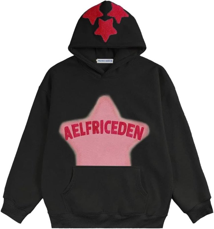 画像2: Unisex Star & Logo Y2K Hoodie　男女兼用ユニセックススター&ロゴY2Kフーディパーカー (2)
