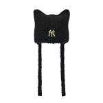 画像1: MLB KOREA Meow Earflap Beanie New York Yankees エムエルビー コリア 猫耳 ミャオン イヤーフラップ ビーニー  ニット帽 帽子 NY y2k ニューヨークヤンキース   (1)