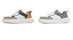 画像7: Unisex Leather & Gobelin-Weave Lace-Up Sneakers ユニセックス 男女兼用レザー＆ゴブラン織りレースアップスニーカーシューズ (7)