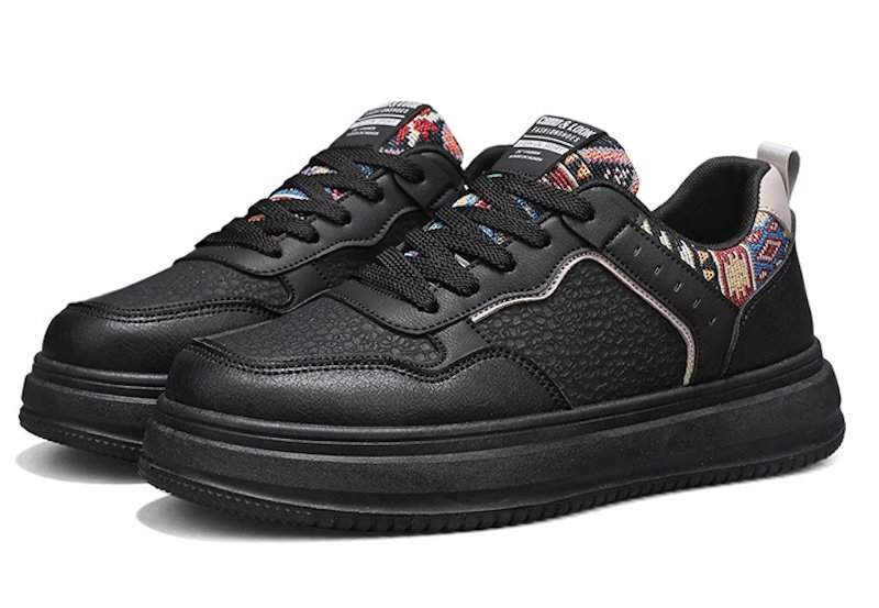 画像3: Unisex Leather & Gobelin-Weave Lace-Up Sneakers ユニセックス 男女兼用レザー＆ゴブラン織りレースアップスニーカーシューズ (3)