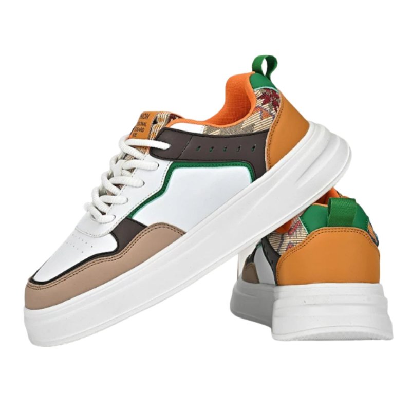 画像6: Unisex Leather & Gobelin-Weave Lace-Up Sneakers ユニセックス 男女兼用レザー＆ゴブラン織りレースアップスニーカーシューズ (6)