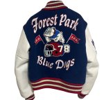 画像1: spike bulldog embroidery stadium jacket ユニセックス男女兼用スパイクブルドッグ刺繍スタジャン (1)