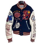 画像2: spike bulldog embroidery stadium jacket ユニセックス男女兼用スパイクブルドッグ刺繍スタジャン (2)
