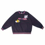 画像1: Oversized V-neck Tom and Jerry college-style pullover ユニセックス 男女兼用 トムとジェリー オーバーサイズVネック カレッジ風プルオーバー (1)