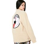 画像4: RIPNDIP Pill Sherpa Varsity Jacket  eco fur fleece zip-up stand collar jacket blouson ユニセックス 男女兼用 刺繍 リップンディップ フリース ボア エコファー ジップアップ スタンドカラー ジャケットブルゾン (4)