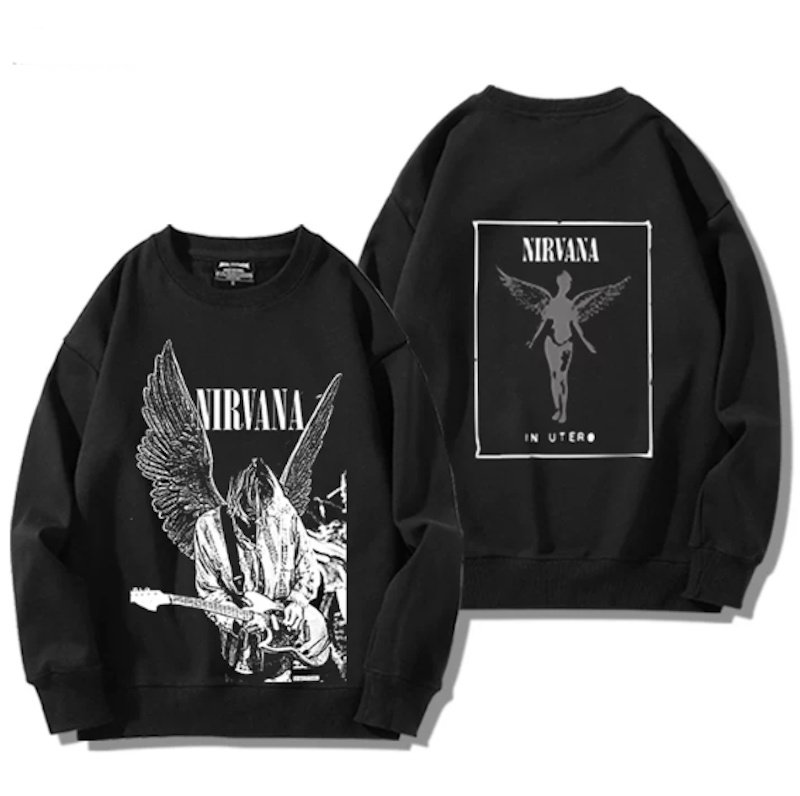 画像2: Unisex Nirvana Reversible Photo Print  Sweatshirt　男女兼用ユニセックスリバーシブルフォトプリントスウェットトレーナーF (2)