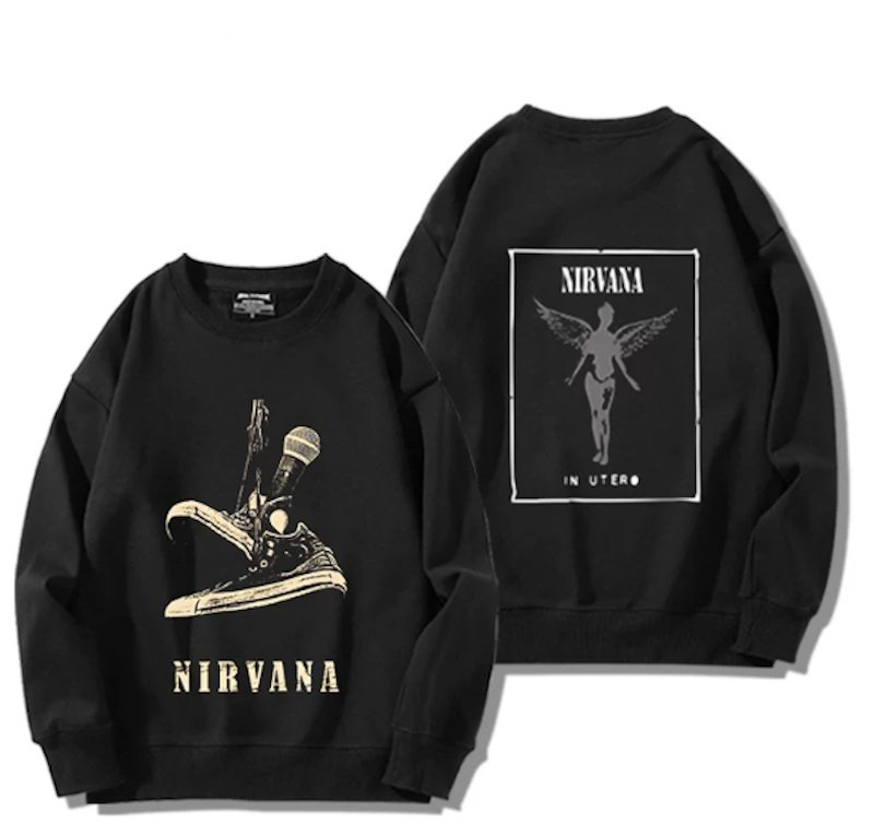 画像2: Unisex Nirvana Reversible Photo Print  Sweatshirt　男女兼用ユニセックスリバーシブルフォトプリントスウェットトレーナーD (2)