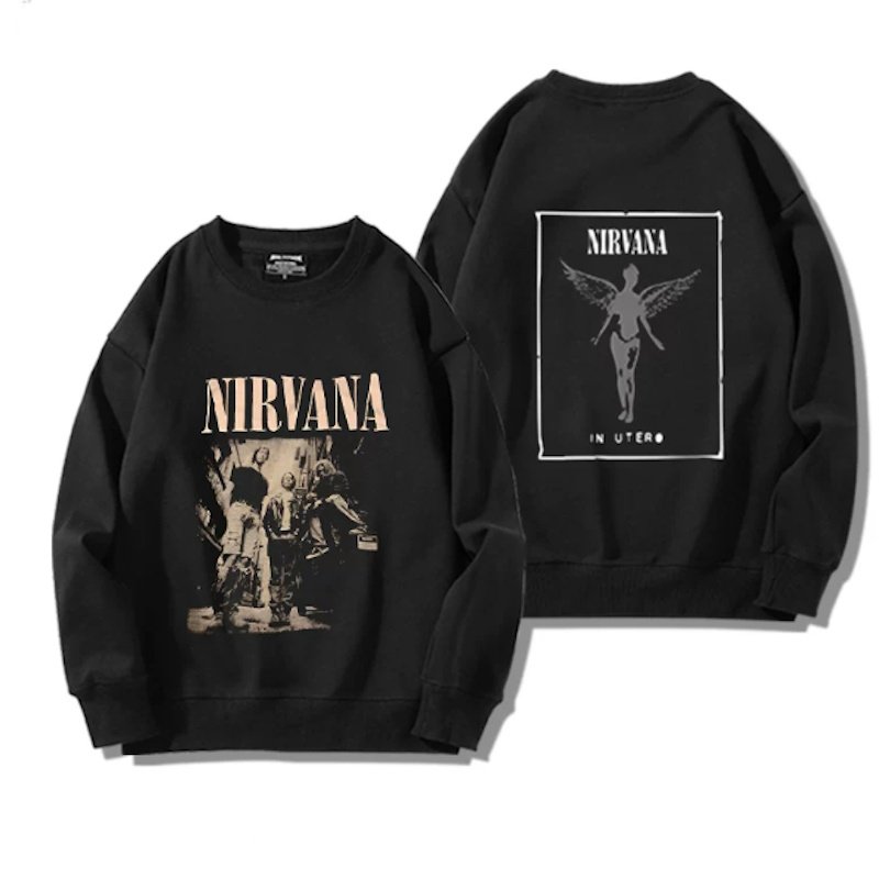 画像2: Unisex Nirvana Reversible Photo Print  Sweatshirt　男女兼用ユニセックスリバーシブルフォトプリントスウェットトレーナーB (2)