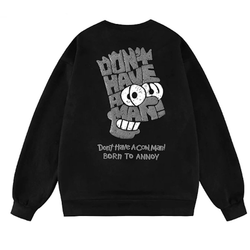 画像2: Unisex Bart Simpson Face Print Sweatshirt　男女兼用ユニセックスバートシンプソンフェイスプリントスウェットトレーナー (2)