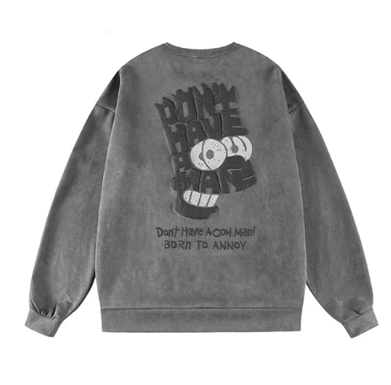 画像1: Unisex Bart Simpson Face Print Sweatshirt　男女兼用ユニセックスバートシンプソンフェイスプリントスウェットトレーナー (1)