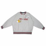 画像2: Oversized V-neck Tom and Jerry college-style pullover ユニセックス 男女兼用 トムとジェリー オーバーサイズVネック カレッジ風プルオーバー (2)