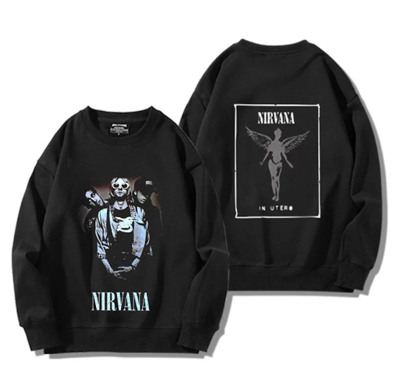 画像2: Unisex Nirvana Reversible Photo Print  Sweatshirt　男女兼用ユニセックスリバーシブルフォトプリントスウェットトレーナーA (2)