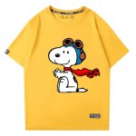 画像4: Unisex Peanuts Snoopy Flying Ace T-shirt short sleeve T-shirt  ユニセックス 男女兼用 ピーナッツ スヌーピー フライングエース プリント半袖Tシャツ (4)