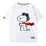 画像1: Unisex Peanuts Snoopy Flying Ace T-shirt short sleeve T-shirt  ユニセックス 男女兼用 ピーナッツ スヌーピー フライングエース プリント半袖Tシャツ (1)