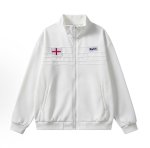 画像2: Pleated Embroidered Label Zip-Up Webbing Stand-Collar Jacket　ユニセックス 男女兼用 プリーツ刺繍ラベル ジップアップウェビングスタンドジャケット (2)