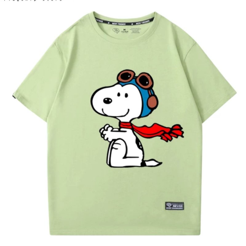 画像5: Unisex Peanuts Snoopy Flying Ace T-shirt short sleeve T-shirt  ユニセックス 男女兼用 ピーナッツ スヌーピー フライングエース プリント半袖Tシャツ (5)