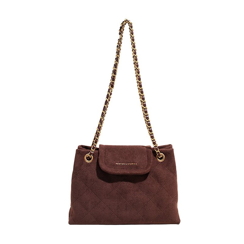 画像1: Quilted Leather Chain-Handle Tote/Shoulder Bag キルティングチェーンハンドルトートショルダークロスボディーバッグ (1)