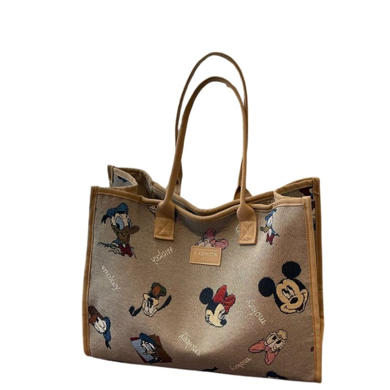 画像2: Canvas & Denim Five Pocket Tote Bag  ミッキーマウスキャラクタープリントトートショルダーバッグ (2)