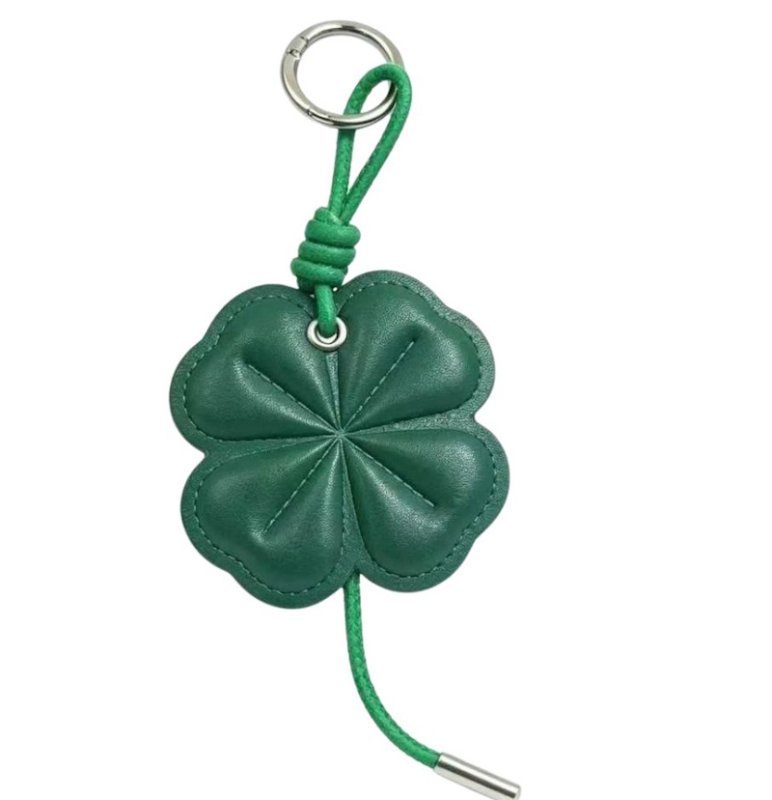 画像1: Four-Leaf Clover Bag Charm Key Ring　 四つ葉のクローバーバッグチャームキーリング (1)