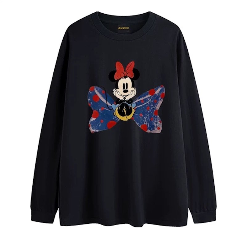 画像2: Women's Minnie Mouse Ribbon Print T-Shirt レディース リボンミニーマウスプリント Tシャツ (2)