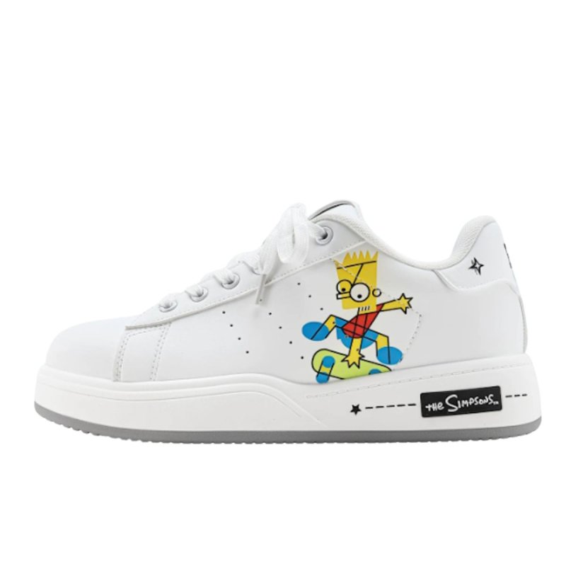 画像3: Unisex Bart Simpson Leather Lace-Up Sneakers　ユニセックス 男女兼用 バートシンプソレザーレースアップスニーカーシューズ (3)