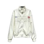 画像3: Pleated Embroidered Label Zip-Up Webbing Stand-Collar Jacket　ユニセックス 男女兼用 プリーツ刺繍ラベル ジップアップウェビングスタンドジャケット (3)