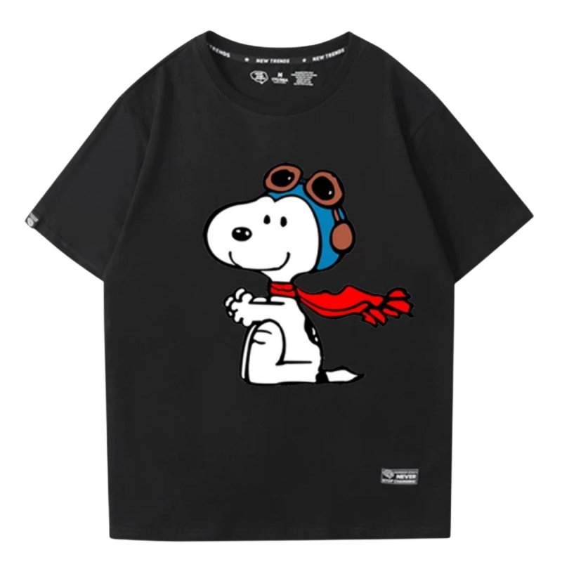 画像3: Unisex Peanuts Snoopy Flying Ace T-shirt short sleeve T-shirt  ユニセックス 男女兼用 ピーナッツ スヌーピー フライングエース プリント半袖Tシャツ (3)