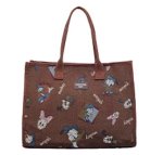 画像1: Canvas & Denim Five Pocket Tote Bag  ミッキーマウスキャラクタープリントトートショルダーバッグ (1)