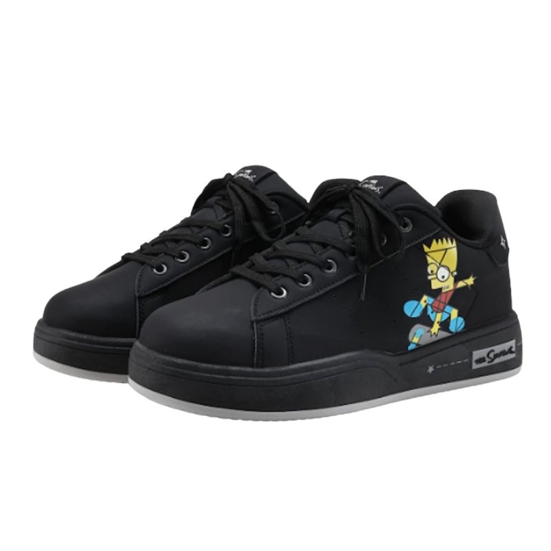 画像2: Unisex Bart Simpson Leather Lace-Up Sneakers　ユニセックス 男女兼用 バートシンプソレザーレースアップスニーカーシューズ (2)