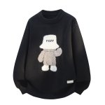 画像2: Stylish Bear round-neck sweater knit  ユニセックス 男女兼用 スタイリッシュベア熊編み込みクルーネックセーターニット (2)