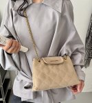 画像6: Quilted Leather Chain-Handle Tote/Shoulder Bag キルティングチェーンハンドルトートショルダークロスボディーバッグ (6)