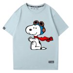 画像6: Unisex Peanuts Snoopy Flying Ace T-shirt short sleeve T-shirt  ユニセックス 男女兼用 ピーナッツ スヌーピー フライングエース プリント半袖Tシャツ (6)