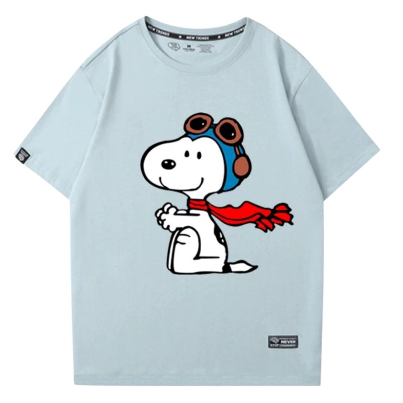 画像6: Unisex Peanuts Snoopy Flying Ace T-shirt short sleeve T-shirt  ユニセックス 男女兼用 ピーナッツ スヌーピー フライングエース プリント半袖Tシャツ (6)
