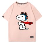 画像2: Unisex Peanuts Snoopy Flying Ace T-shirt short sleeve T-shirt  ユニセックス 男女兼用 ピーナッツ スヌーピー フライングエース プリント半袖Tシャツ (2)