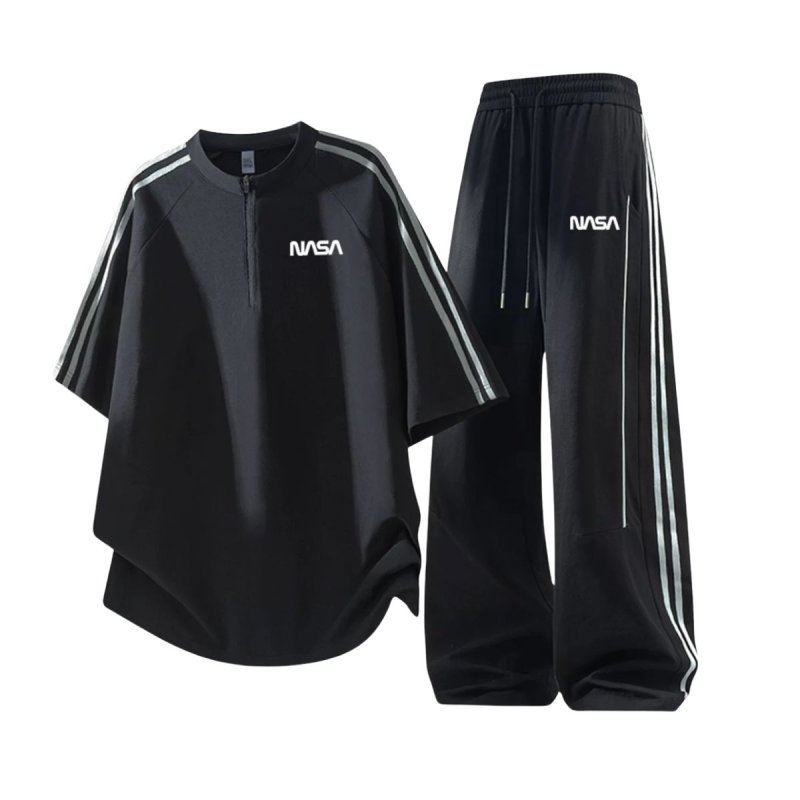 画像1: Unisex NASA Half-Zip 2-Line SetupJacket and Pants Set　NASAハーフジップアップ2ラインセットアップ ジャージ上下 ＆パンツセット (1)