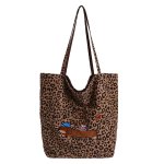 画像4: Leopard Print & Cartoon Tote/Shoulder Bag ヒョウ柄レオパード ×ドッグトートショルダーバッグ (4)