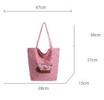 画像6: Leopard Print & Cartoon Tote/Shoulder Bag ヒョウ柄レオパード ×ドッグトートショルダーバッグ (6)