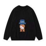 画像1: NASA Cap Bear Crew-Neck Sweater Knitwear ユニセックス 男女兼用 NASAナサキャップベア クルーネックセーターニット (1)