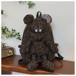 画像5: Denim & Leopard Mickey Mouse Plush Backpack Tote shoulder bag デニム & レオパード ヒョウ柄 ミッキーマウス  ぬいぐるみ バックパック リュックサック トートショルダーバッグ  (5)
