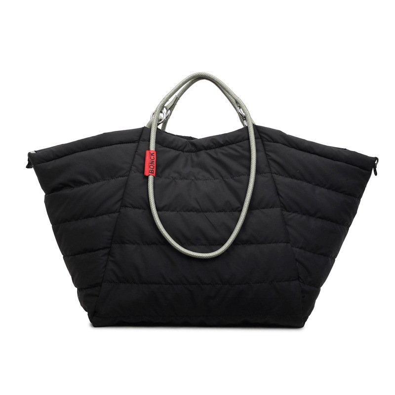 画像3: Large-Capacity Quilted  Rope HandlesTote Shoulder Bag キルティングラージキャパシティートートショルダーバッグ通勤通学ショッピング (3)